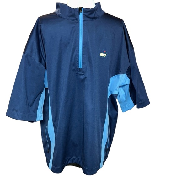 MASTERS TECH Mens Size XL Performance quarter Zip Golf Pullover Windshirt blue - Picture 1 of 4